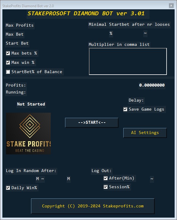 Stake Diamond Bot 2027 screenshot